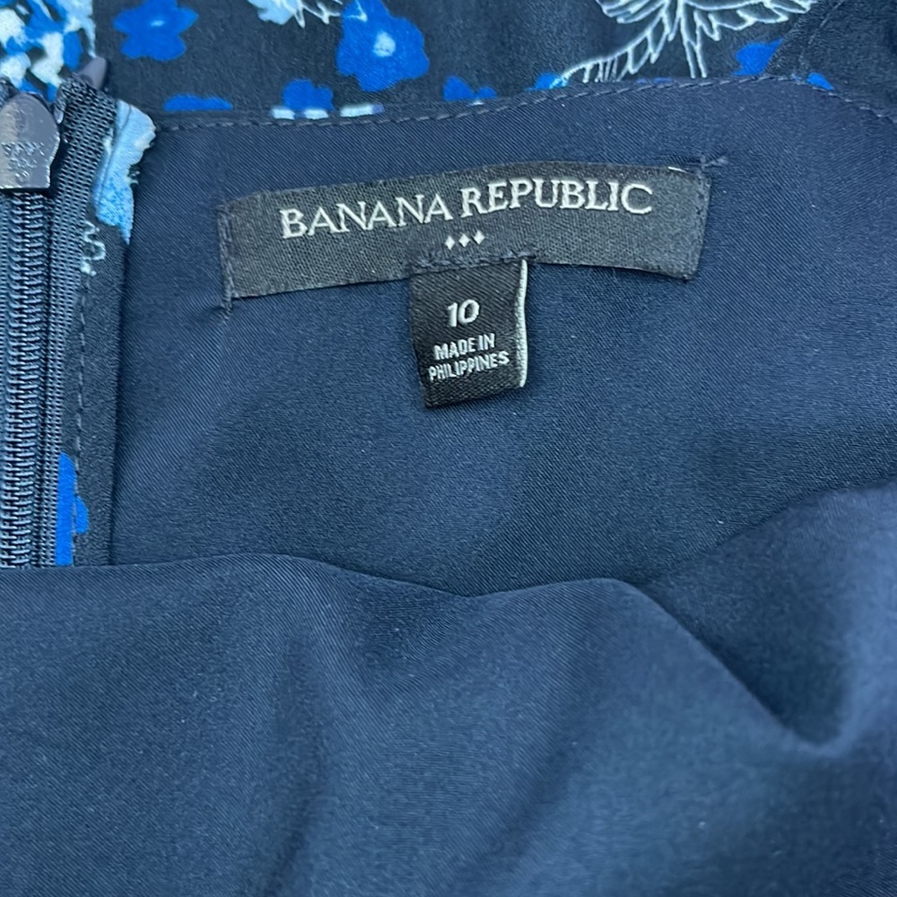 Navy Blue Banana Republic Floral Dress - Picture 5 of 10